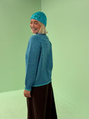 Aurelia striktrøje - blå/mint striber