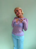 Ingrid langærmet blonde bluse - Lilla