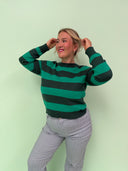 Elvira sweater i grønne striber