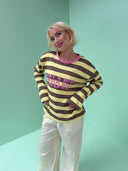 Sof-sleeve med striber - Brun/gul
