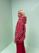 Vilma Hoodie - Bordeaux prikker