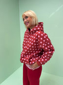 Vilma Hoodie - Bordeaux prikker