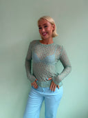 Ingrid langærmet blonde bluse - Grøn