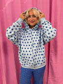 Vilma Hoodie - Blå prikker