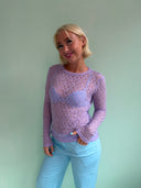 Ingrid langærmet blonde bluse - Lilla