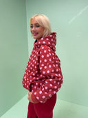Vilma Hoodie - Bordeaux prikker