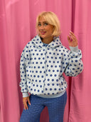 Vilma Hoodie - Blå prikker