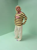 Sof-sleeve med striber - Brun/gul