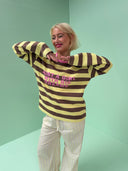 Sof-sleeve med striber - Brun/gul