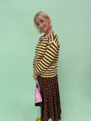 Nora cardigan - Brun/gul