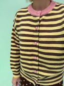 Nora cardigan - Brun/gul