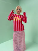 Sof-sleeve med striber - Rød/pink