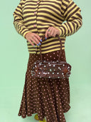Dina bag med polka prikker - Brun/lyserød polka dots