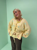 Elise cardigan med bindebånd - stjerner