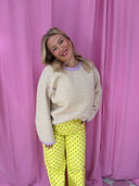 Amy sweater - Gul/lilla striber
