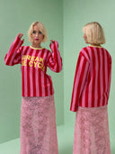 Sof-sleeve med striber - Rød/pink