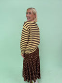 Nora cardigan - Brun/gul