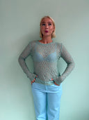 Ingrid langærmet blonde bluse - Grøn