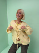 Elise cardigan med bindebånd - stjerner