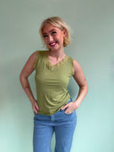 Blonde top i bomuld - Grøn