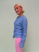 Rose langærmet bluse - Blue dots