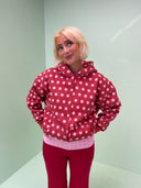 Vilma Hoodie - Bordeaux prikker