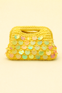 Isa clutch med palietter - Lysegul