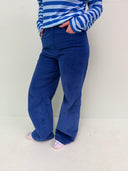 Rosebum Jeans WIDE - blå fløjl