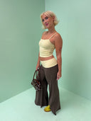 Ylva yoga pants - brun/gul