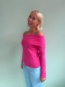 Rose langærmet offshoulder bluse