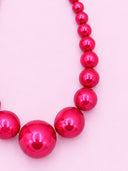 Justerbar perlekæde - Hot Pink