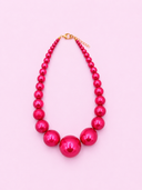 Justerbar perlekæde - Hot Pink