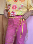 Billa scarf med glitter - Lysegul