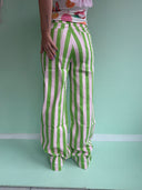 Rosebum Jeans WIDE - lime/lyserød