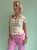 Molly top med prikker - Creme