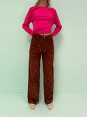 Rosebum Jeans WIDE - brun/hjerte