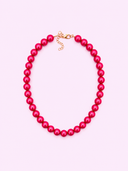 Lille justerbar perlekæde - Hot Pink