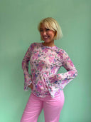 Bell Mesh lilla blomsterprint