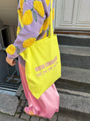 Logo totebag med crossover - Lysegul