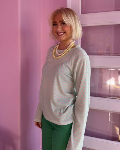 Roseblouse Mint prik